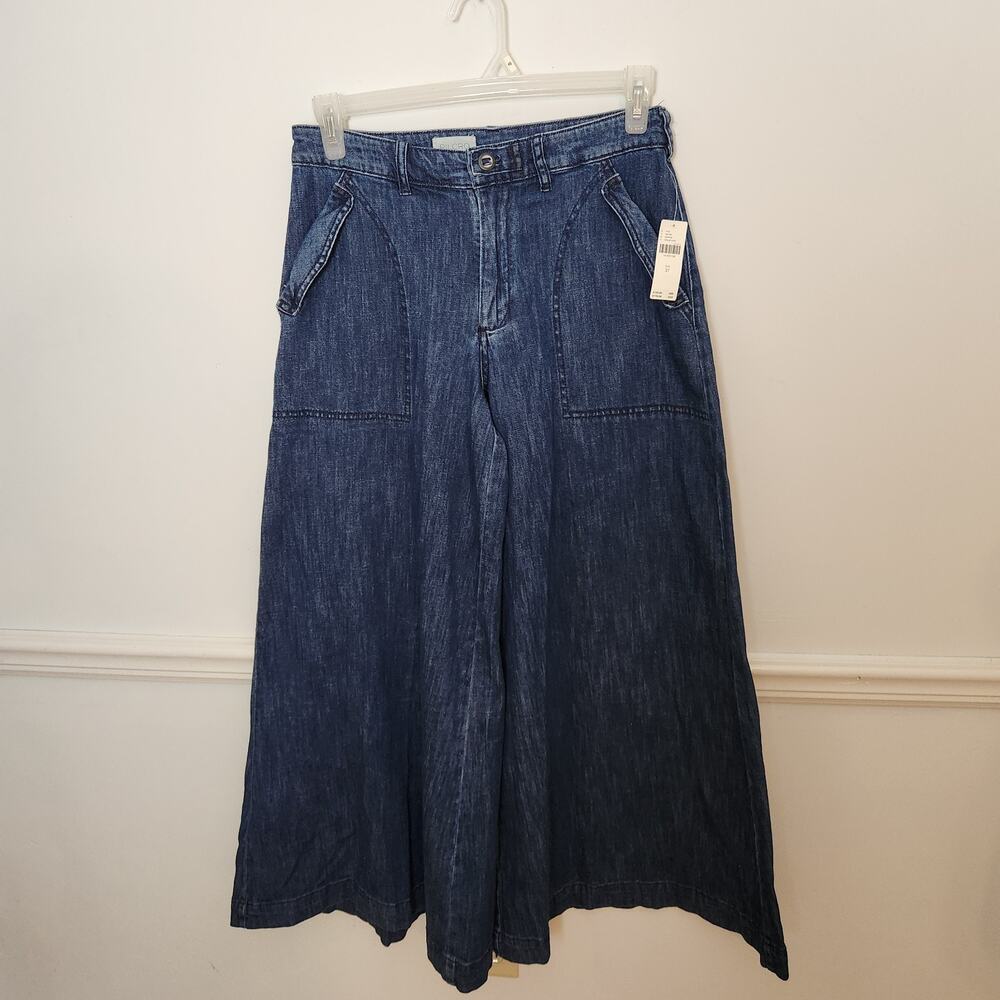 New Anthropologie Pilcro Jeans Sz 27 (30 X 29) Palazzo Wide Leg Womens Bohemian